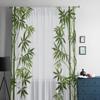 Green Bamboo Forest Tulle Curtains For Living Room Decoration Modern Veil Chiffon Curtains Bedroom Sheer Voile