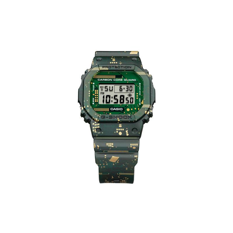 Casio G-SQUAD Series G-SHOCK 5600 Series Small Square Mixed Color Camouflage Circuit Board Replaceable Waterproof Quartz Resin Strap M DWE-5600CC-3PRD