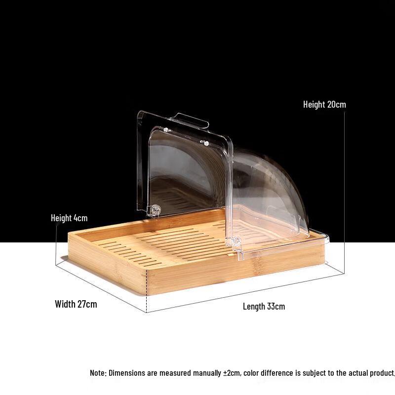 Wooden Food Display Tray with Clear Dust Cover