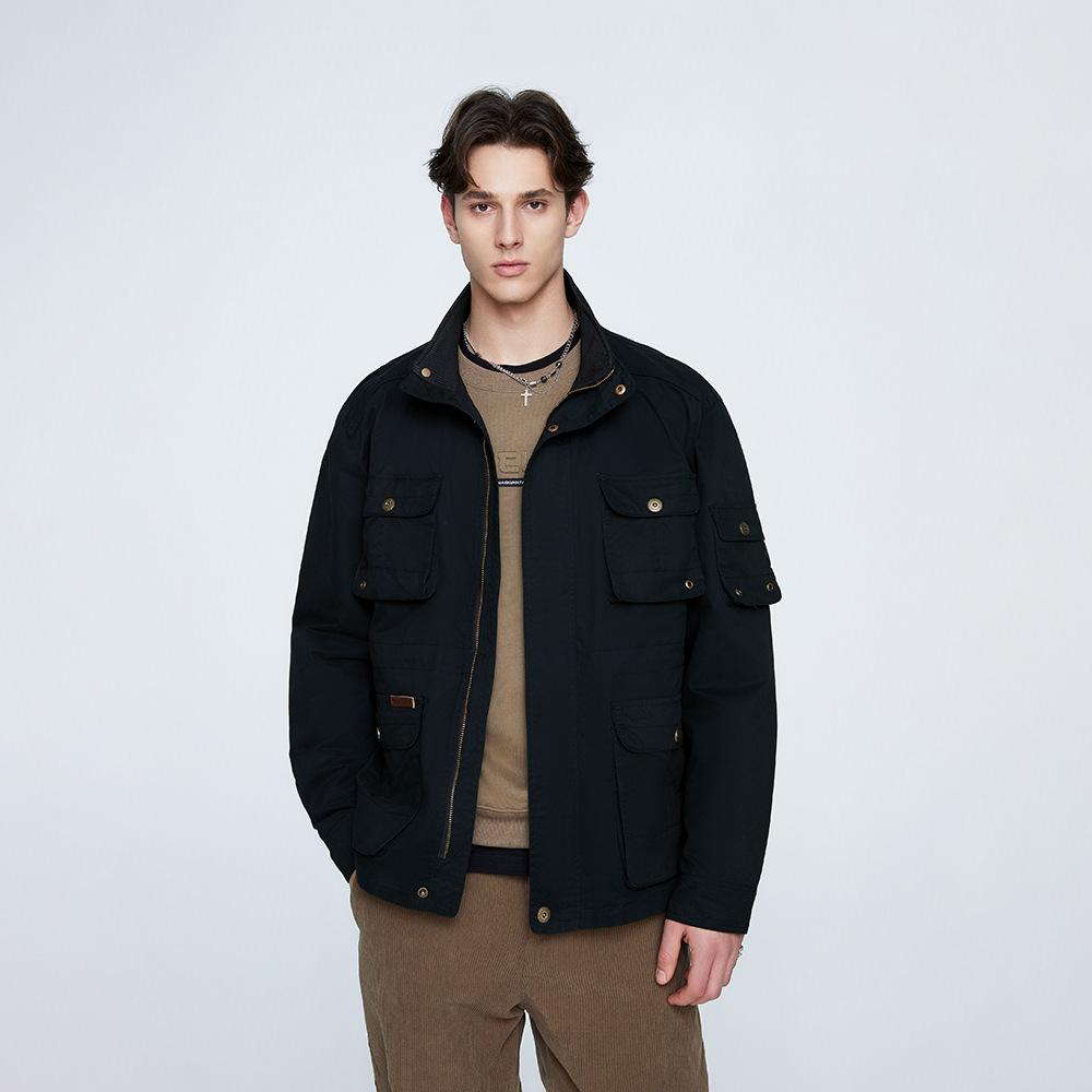 New Men's Versatile Retro American Casual Workwear Trendy Lapel Jacket Top Coat Heavy