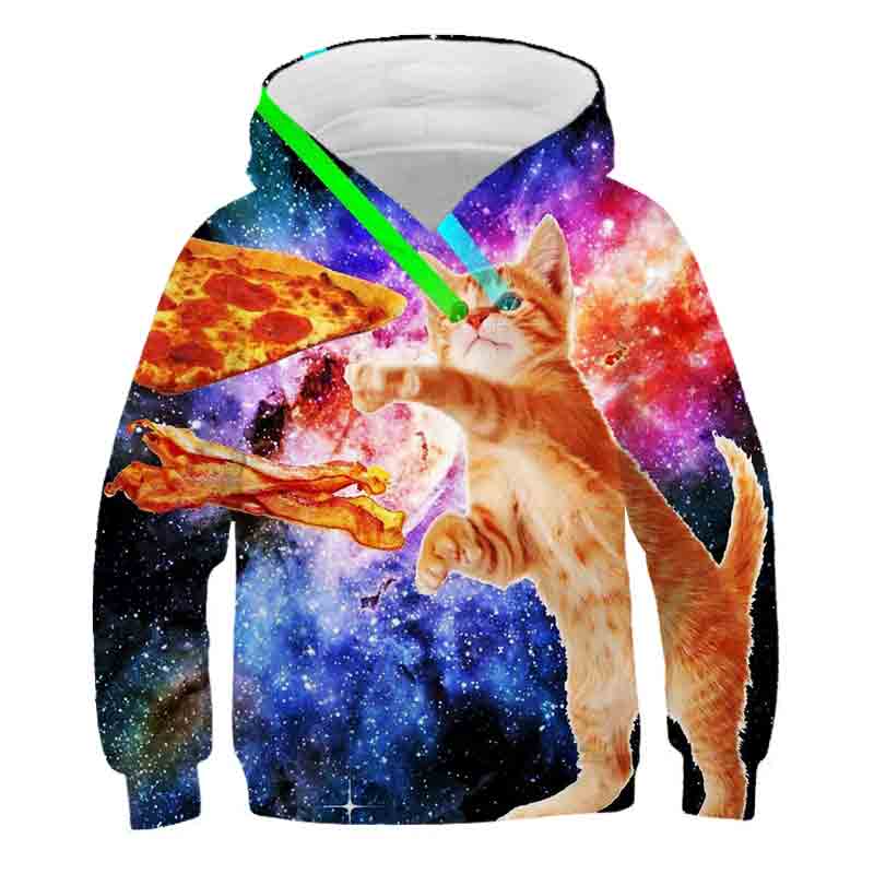 Boys Girls Cute Cat 3D Print Hoodie Children Hooded Pullover Sweatshirt Fashion Child Hoodies Kids Casual Tops Clothing