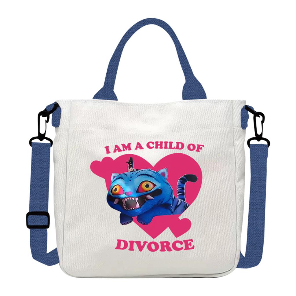 Group Canvas Bag Cartoon Little Illustration Student Collection Handbag Crossbody Shopping Bag