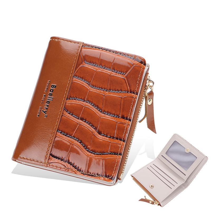 

Baellerry женские модные держатели для карт короткие кошельки с крокодиловым узором двойной кошелек на молнии кошелек для монет 11.5*9.5*2cm