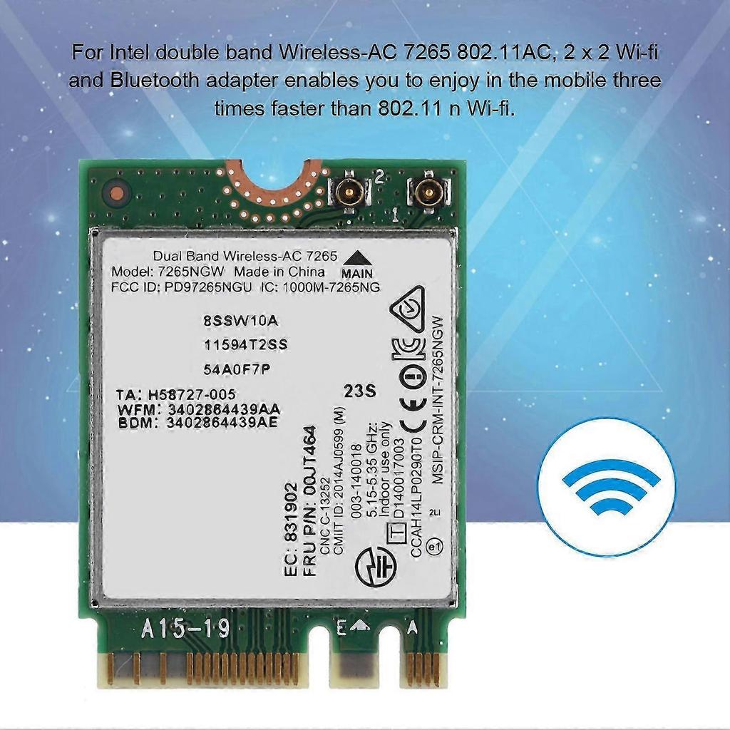 2025 Intel Dual Band Wireless AC 7265 Network Card Bluetooth 4.0, 867M WiFi Adapter for Laptop PC Upgrade, High Speed Stable Connection
