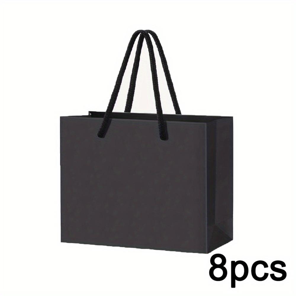

8 шт. Утолщенные подарочные пакеты с ручками, бумажные сумки, пакеты для подарков на вечеринку, сумки-тоут, упаковочные пакеты для оптического магазина, пакеты для покупок, пакеты для подарочной упаковки 8pcs 22*8*18cm чёрный