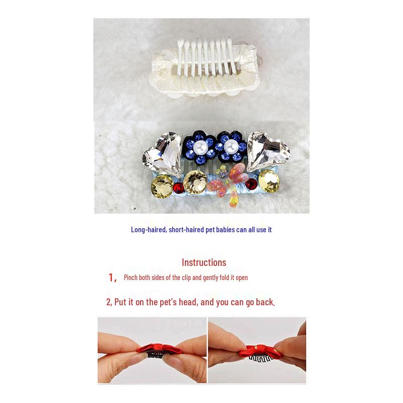 Pet Diamond Hair Clip for Dogs & Cats - Suitable for Yorkshire Terrier, Teddy, Schnauzer, Maltese