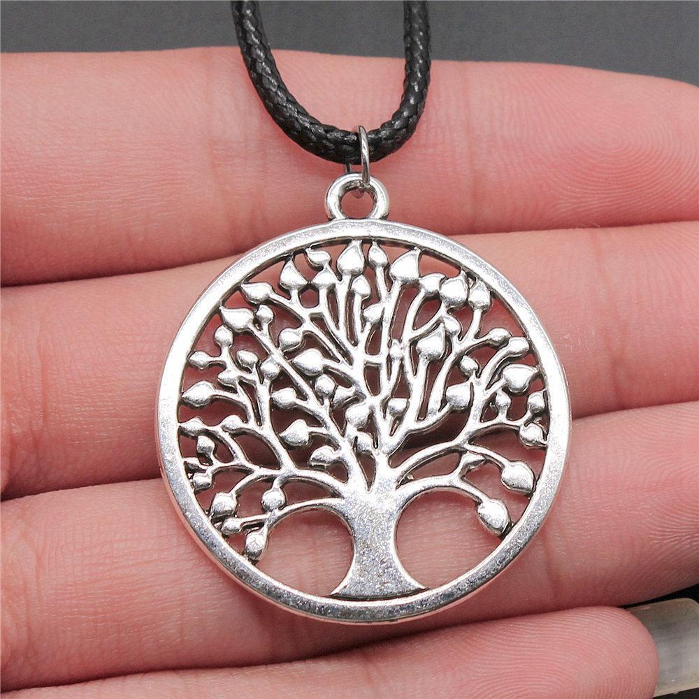 Tree of Life Nature Growth Pendant Antique Bronze Metal Daughter Choker Necklace Trendy Gift