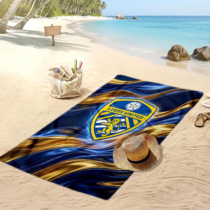 Asciugamano da Spiaggia con Stampa Leeds United Football, Asciugamano Grande Morbido ad Asciugatura Rapida per Spiaggia Campeggio Nuoto