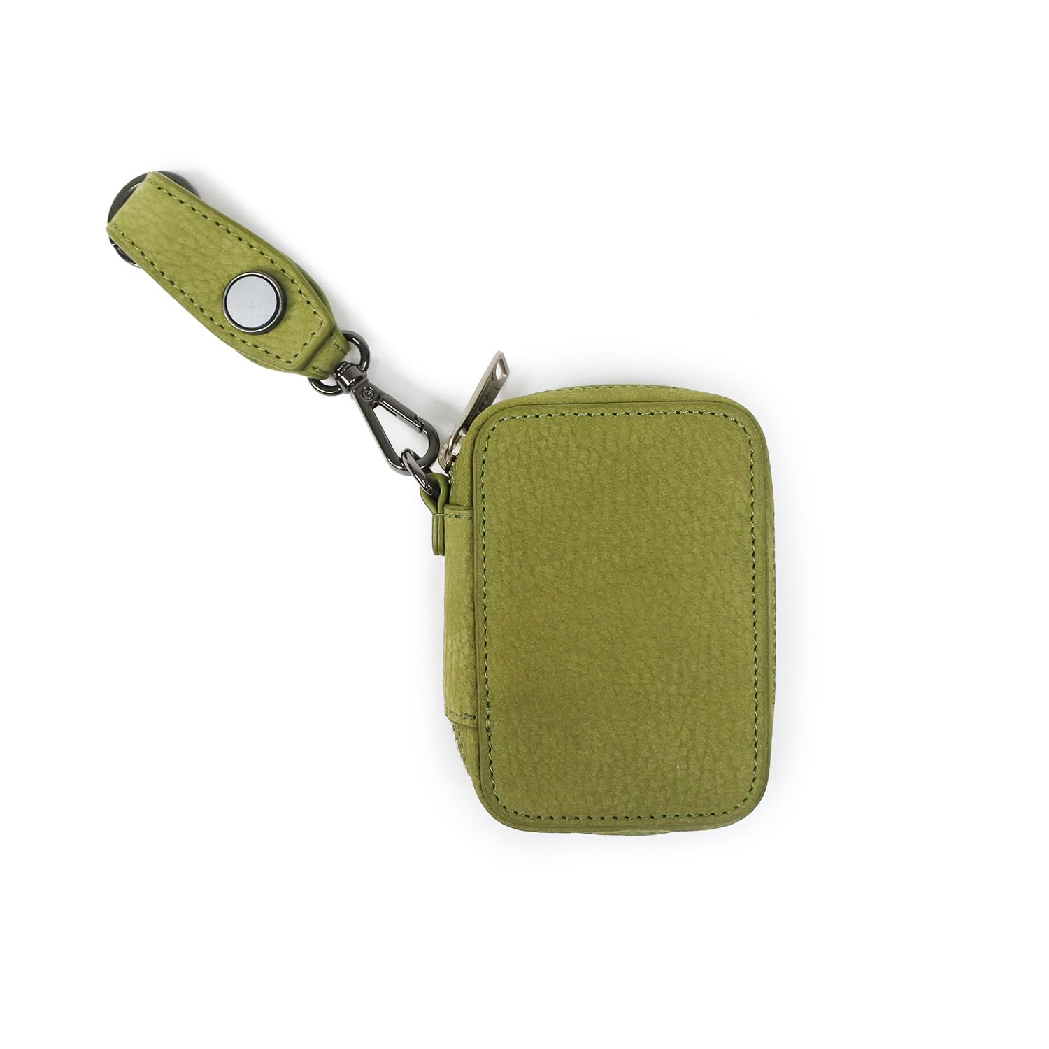 

FOLK КЛЮЧНИЦЯ L МАТЧА Натуральна Шкіра Нубук з Гачком та Світловідбивачем Ключниця Кругла Блискавка Чохол для Смарт-Ключа Компактний [CIE] - Чоловіча Жіноча