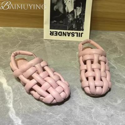 Women Flat Sandals Weave Soft Sole Shoes Woman Casual Loafers 2025 Trend Slingback Summer Shallow Dress Sandalias Mujer