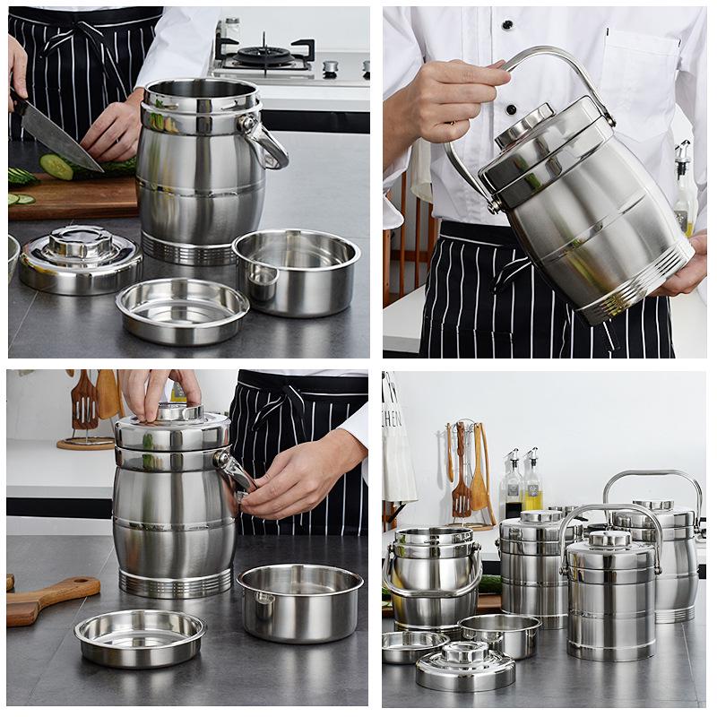 Stainless Steel Vacuum Insulated Lunch Box with Cutlery for Students and Office Workers