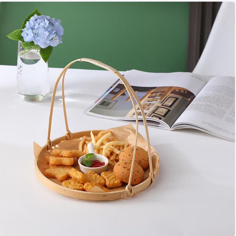 Quadratischer handgewebter Bambus-Pflückkorb