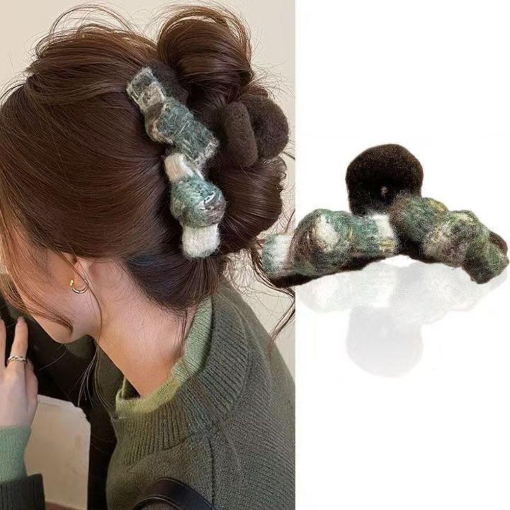 Sweet Fabric Lady Shark Clip Elegant Bow Claw Clip Hairpin Women Hair Clips Daily Wear