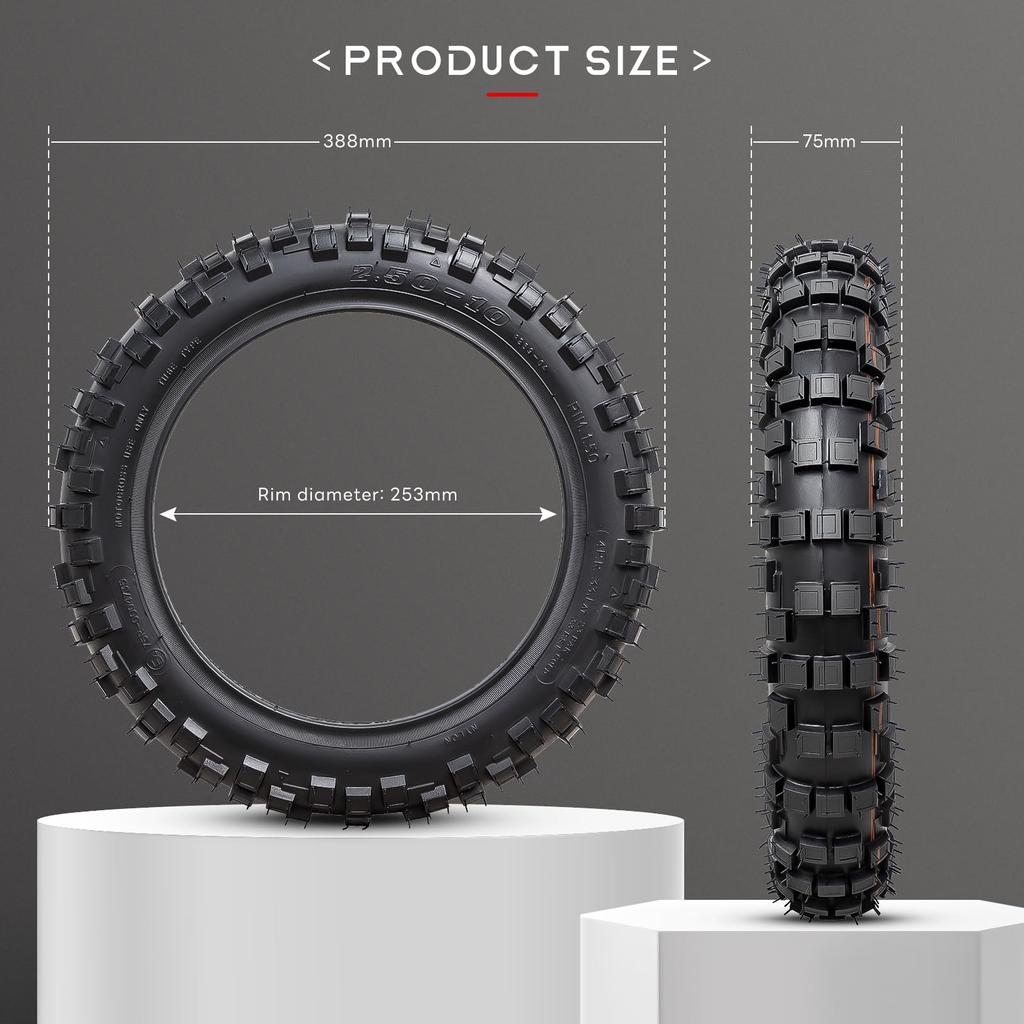 PaoWin 33J Motorcycle Tire Tube with Thick Wall and TR4 Motorcycle Motorcycle Motorcycle 2.50-10 Tire, TT, 2.50-10 Tire, 2.50-10 + 2.50/2.75-10 Valve,