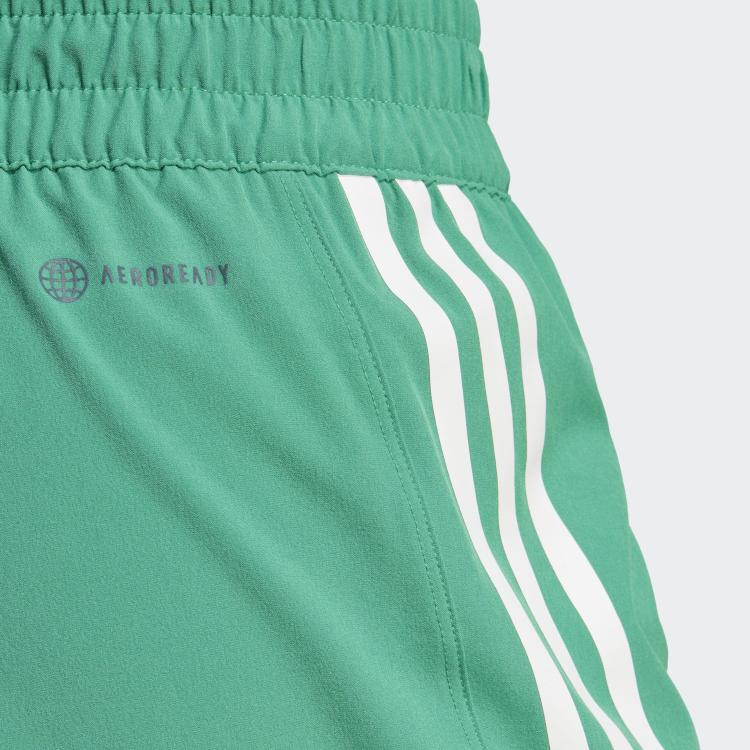 Adidas Logo Print Three Stripe Shorts Women Bottoms Green HS2363