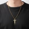 Dawapara INRI Crucifix Jesus Cross Pendant Necklace Christian Catholic Men Faith Necklace Stainless Steel Jewelry