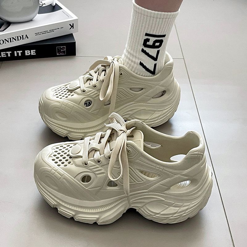 

Пещерная обувь женская новая летняя на толстой подошве увеличивающая рост маленькая пляжная обувь спортивная и повседневная обувь для папы ins тренд 41 хаки