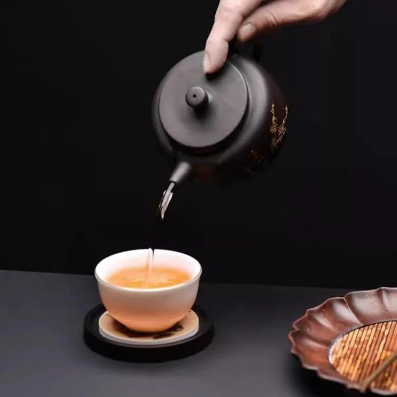 New Chinese Style Bakelite Absorbent Coaster Kung Fu Tea Ceremony Accessories Household Insulation Pad Storage Tea Cup Holder