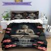 3pcs Buddha Lotus Soft Comfortable Bedding set, For Bedroom, Guest Room And Dorm, All Season Use, High-Definition Printing, Machine Washable 128