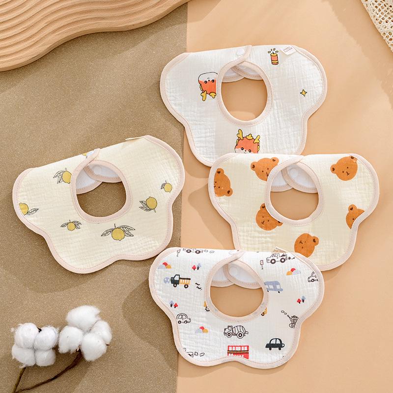 Pure Cotton Waterproof Baby Bibs for Boys - Newborn Feeding Drool Bibs