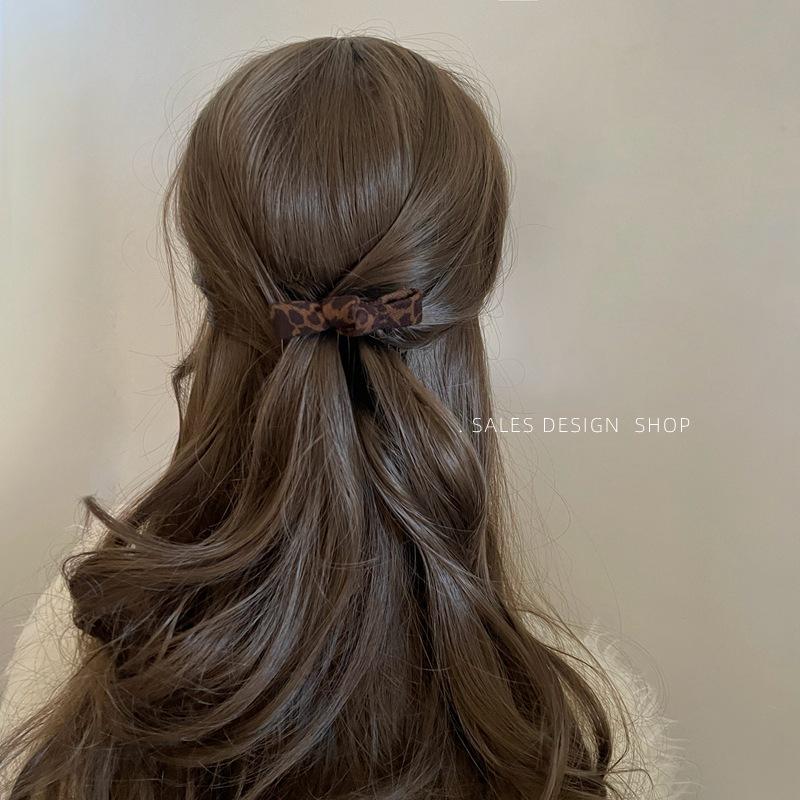 Luxury Minimalist Leopard Print Hair Clip: Japanese & Korean-Inspired for Stray Hairs & Messy Buns