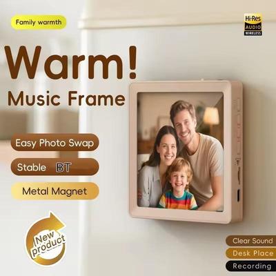Personalisierter DIY-Kühlschrankmagnet mit Musikfunktion – Fotorahmen, magnetischer Kühlschrankaufkleber, spielt Lieder – Valentinstagsgeschenk