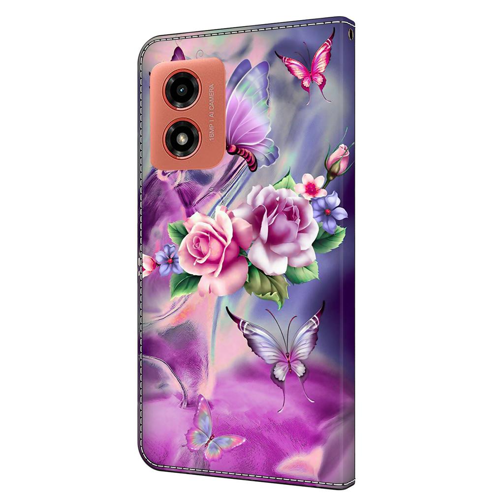 Für Motorola Moto G Play (2024) 4G Schutzhülle 3D-Musterdruck Leder Klapphandyhülle