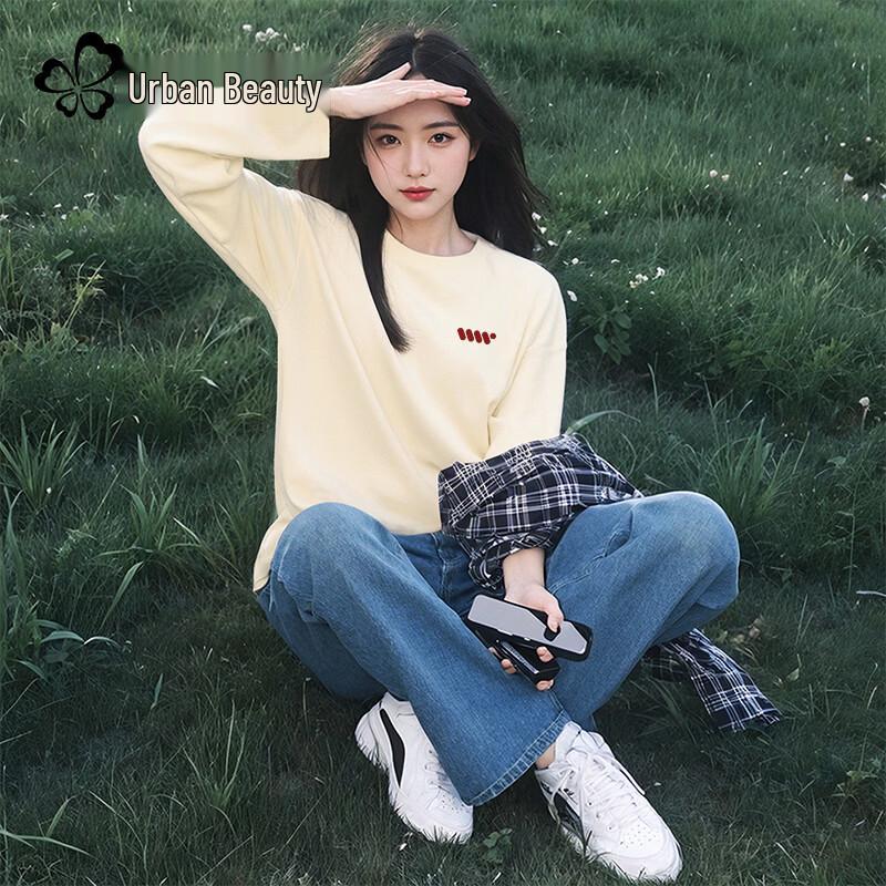 Women s Casual Long Sleeve Crewneck T-Shirt L