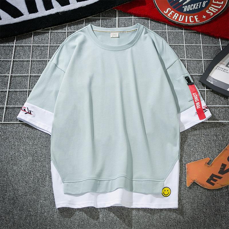 Herrenmode Locker geschnittenes Baumwoll-T-Shirt im koreanischen Stil, Sommerkollektion 2020