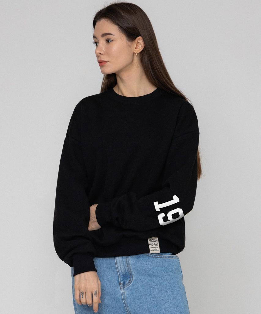 GRAVER [Unisex] Elbow 1968 Logo Sweatshirt_Black