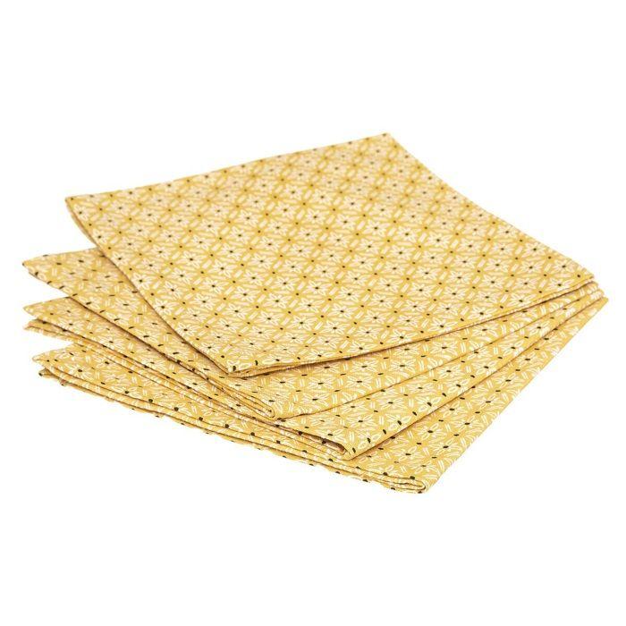 4 Yellow Graphic Tablecloths