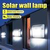 LED Solar Warm Light USB Rechargeable Floodlight Body Sensor Light Outdoor Wall Lamp House Garage Waterproof