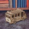 3D puzzle toy wooden camping car model, travel style RV model, suitable for interactive and creative DIY toy gifts with family