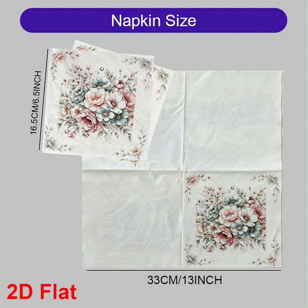 20pcs Disposable Napkins with Flower Pattern Print for Wedding,Parties,and Daily Use for Thanksgiving Fall Christmas Table Decoration