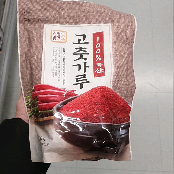 Chinjeong-eomma Korean Traditional Red Pepper Flakes Powder 500g One thing