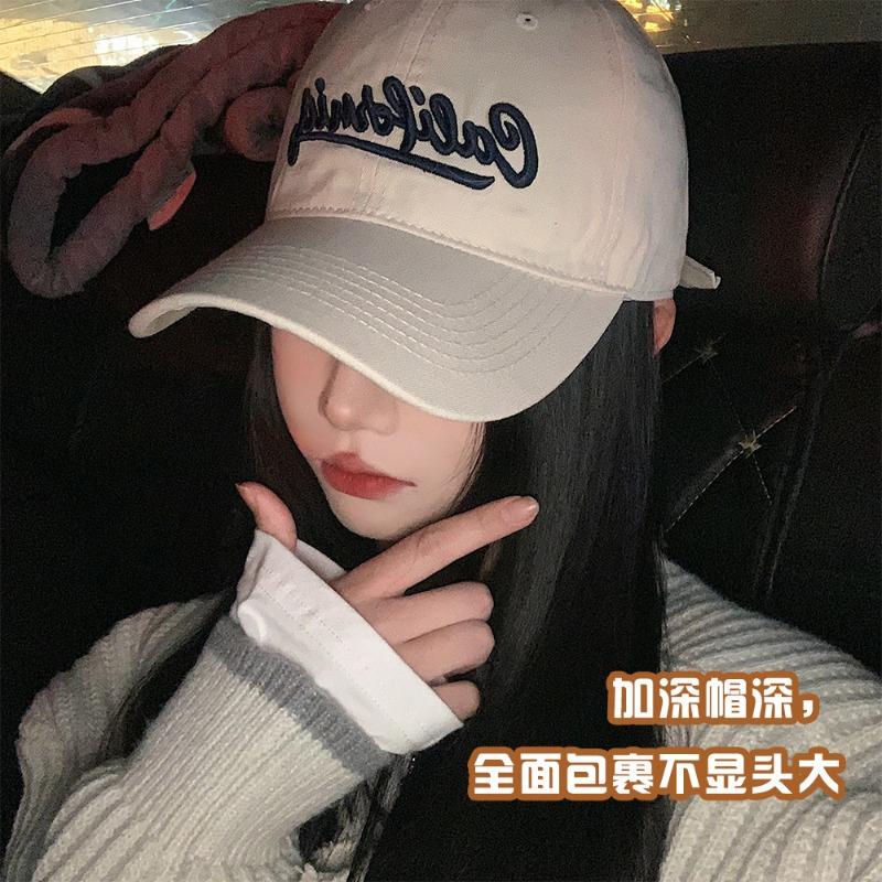 Big Head Circumference Baseball Cap Female Soft Top Wide Brim Showing Face Small Cap Retro Red Couple Hat