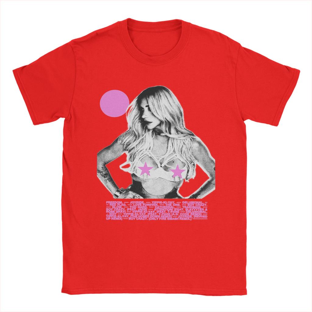 Singer Kesha TOUR TShirt Beach  Cotton TShirts For Unisex Trending Custom DIY Tee Shirt ShortSleeved Y2K Fun Tops