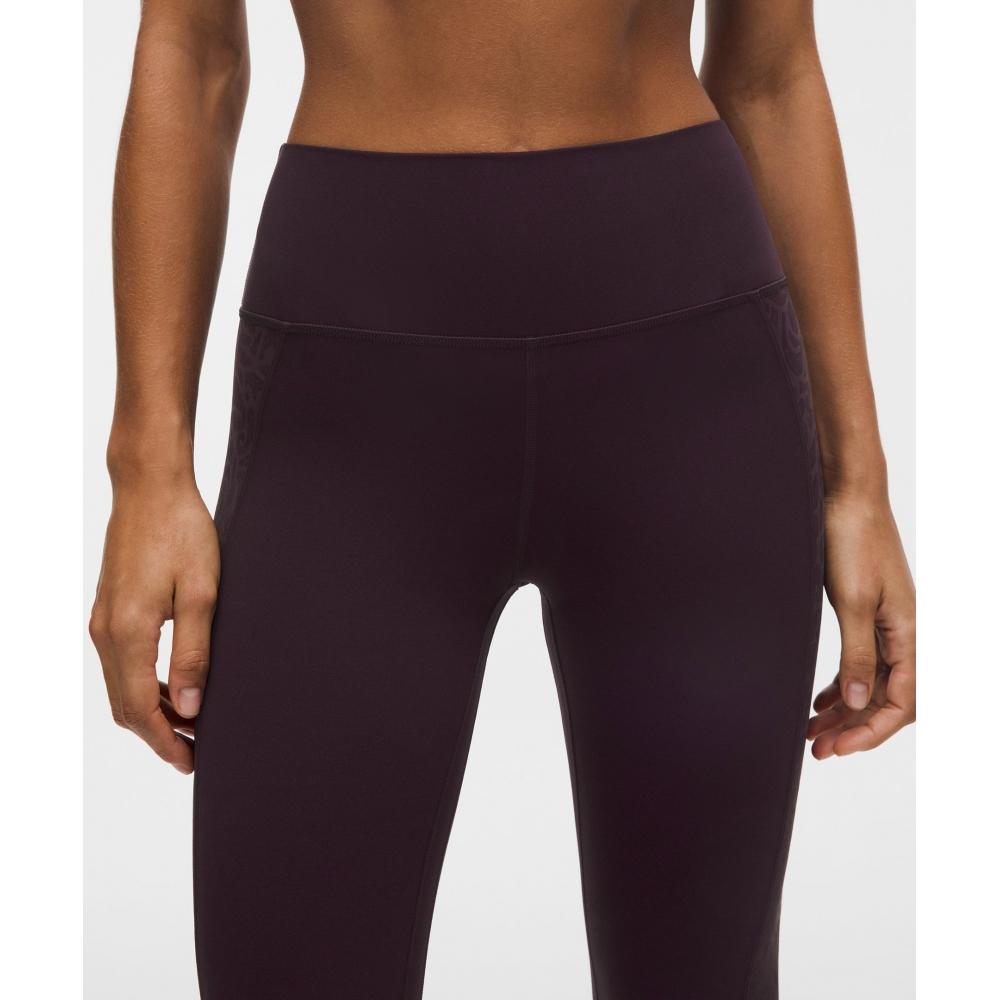 Lululemon Paisley Lace Overlay Tight 25  Black Plum