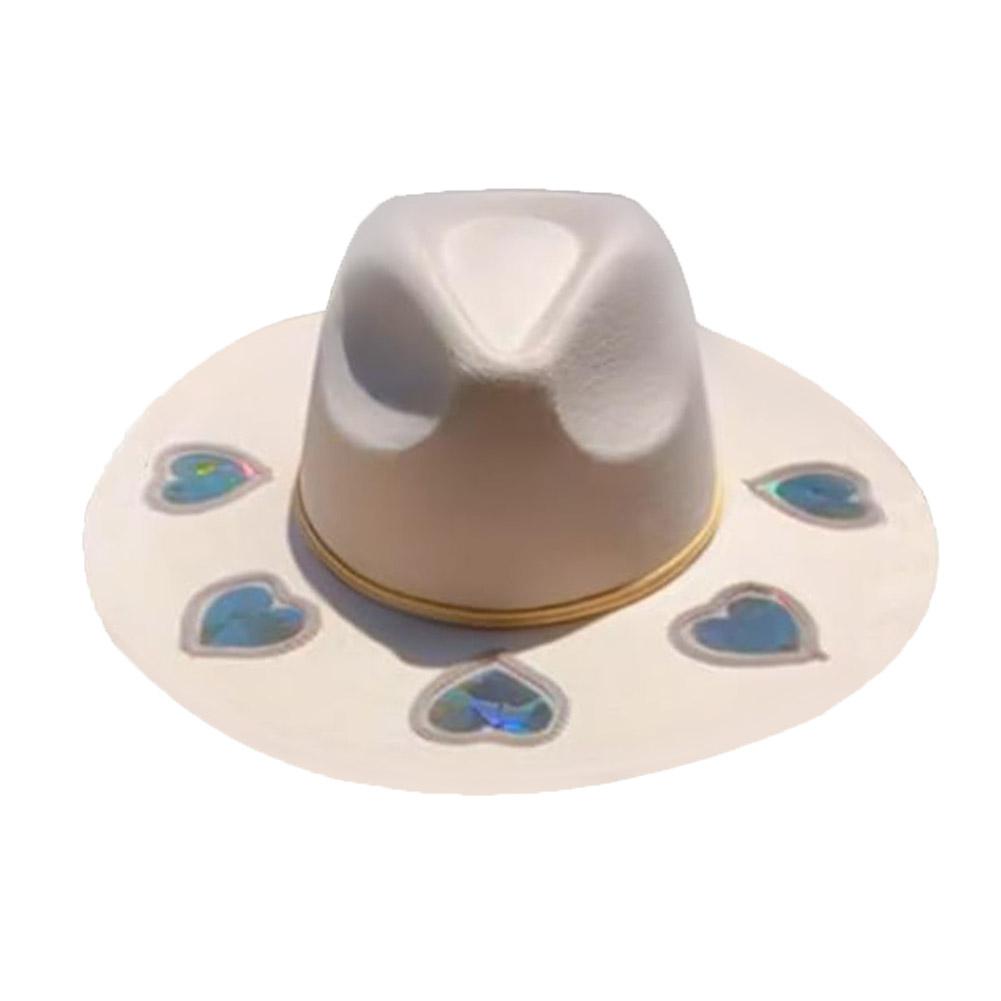 Beach Cowboy Suncatcher Cowgirl Straw Prism Hat Vintage Summer Jazz Cap Woven Sun Hat for Music Festival Party