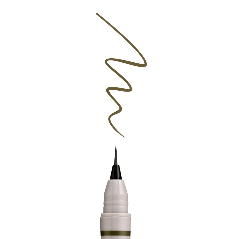 Kuretake Makeup Brush Pen for Extra Fine Eyebrow Liner Eyebrows, (Owl Brown)