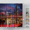 Landscape Shower Curtain New York City Night Scenery Waterproof Bath Curtain Set Polyester With Hook Bathroom Supplies Decorate