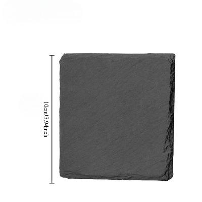10pcs  Black Slate Stone Round / Square Coasters, for Drinks, Bar, Kitchen, Home, Natural Slate, Simple and Non-slip, Practical