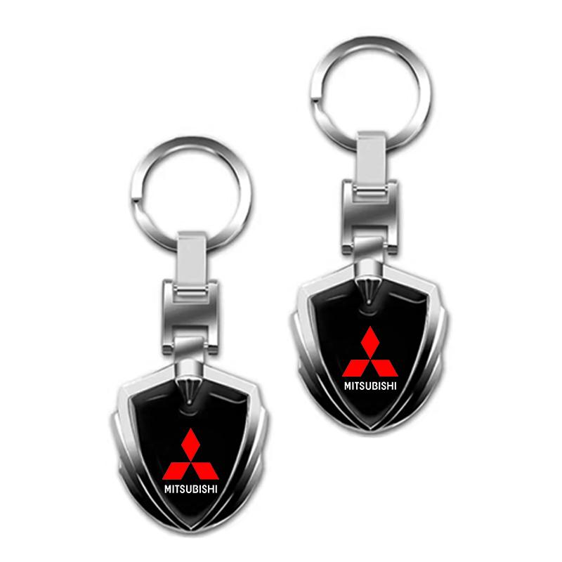 Car Accessories 3D Metal Key Rings Car Logo Emblems Keychain For Mitsubishi ASX Lancer Pajero Outlander L200 EVO Lancer EX