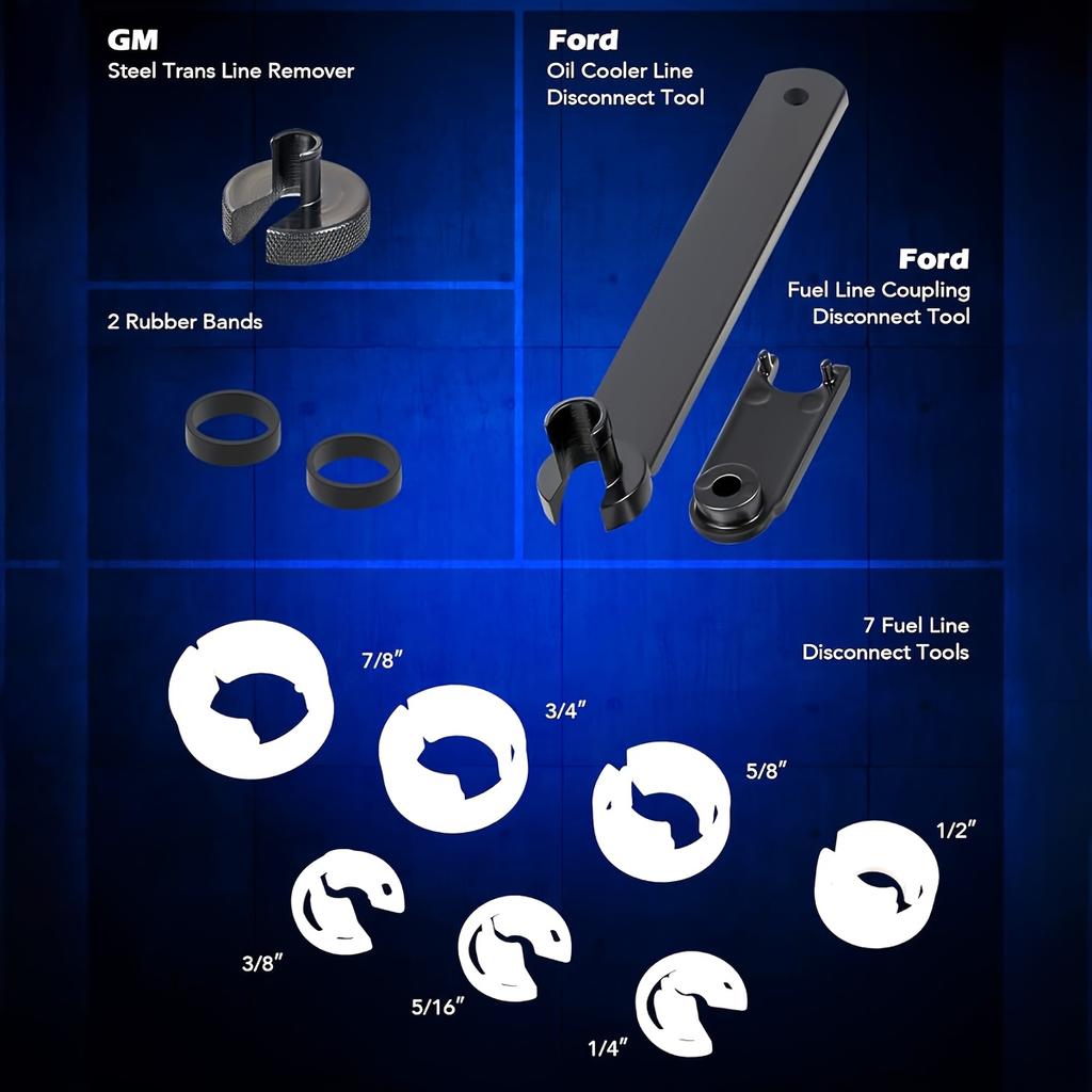 26pcs Fuel Line Disconnect Tool Set with Fuel and AC Disconnect Pliers - Master Quick Disconnect Tool for AC Fuel Line System
