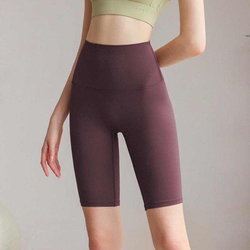 Sports Shorts, Yoga Five-point Pants, Women's High Waist, Hip Lift, Tight Body Wear, Fitness Pants, Running Cycling Pants, Nylon