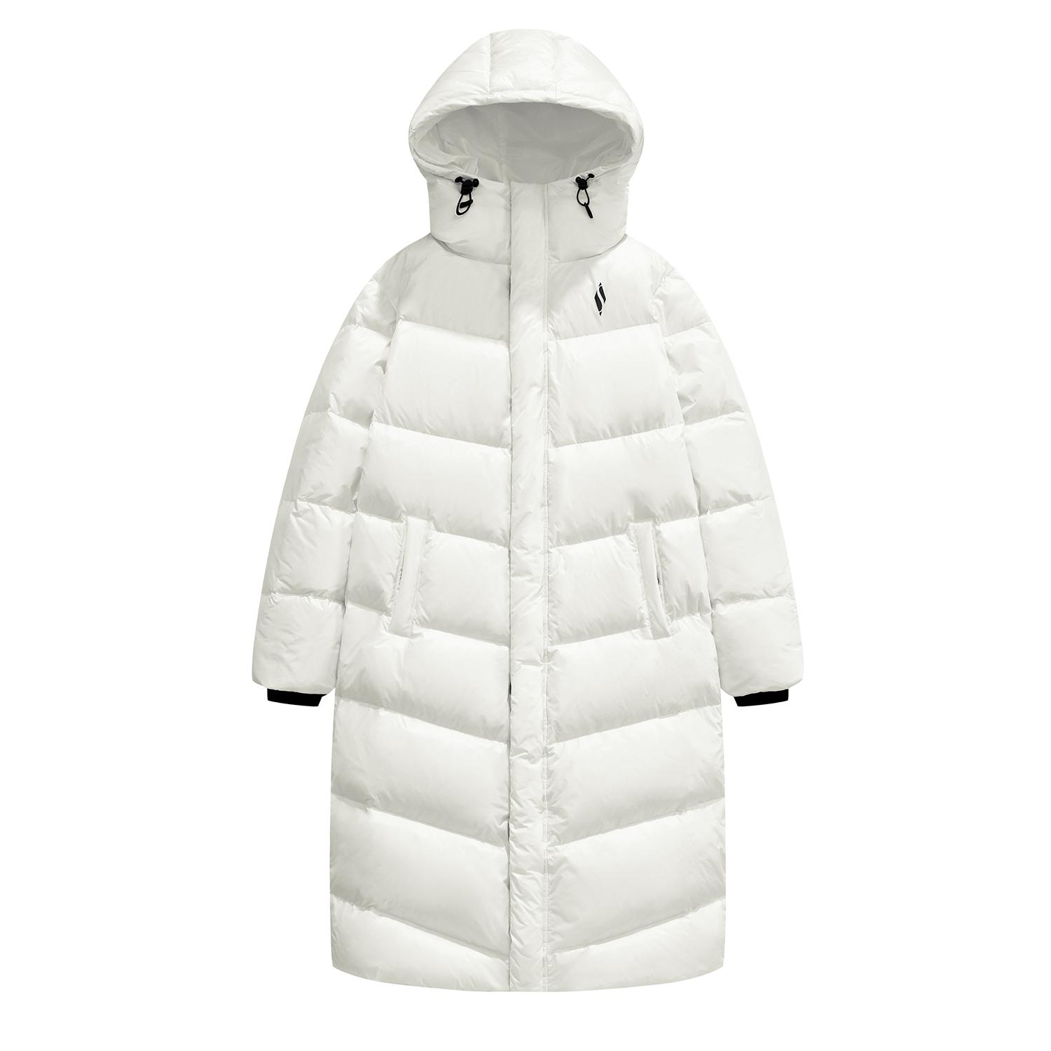 Skechers Diamond Series American Outdoor Casual Thick Warm Windproof Waterproof Hooded Soft Comfortable Loose Long Down Jacket L424U269-0019 XS