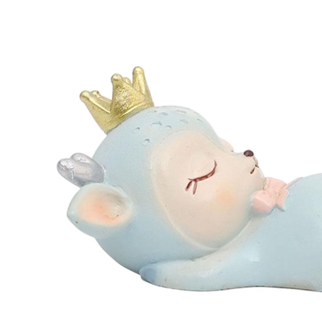 Resin Miniature Fawn Baby Deer Animals Figurines Ornaments Office Desk Decor