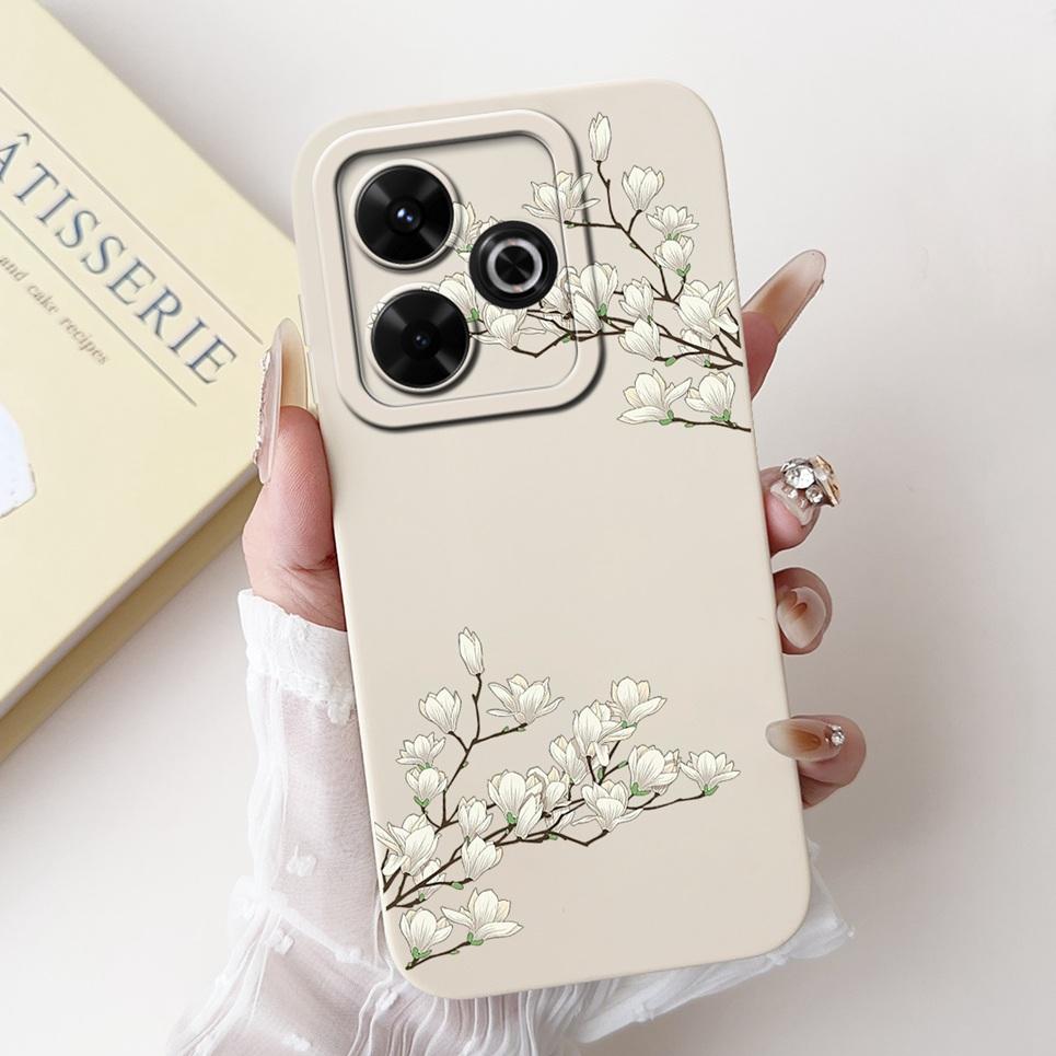 For Xiaomi Redmi 13 4G 5G Back Cover On Redmi13 5G Coque Funda Flower Butterfly Women Fashion Phone Case Liquid Silicone Shell