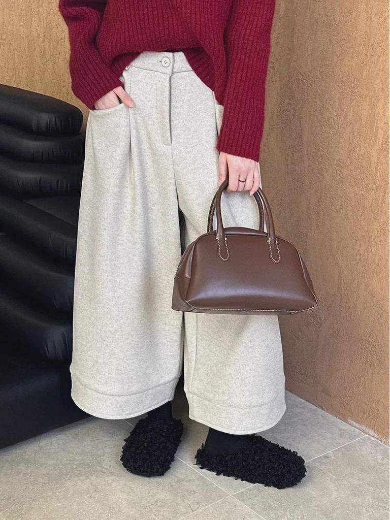 Juzhi 2024 Podzim/Zima Ležérní Volné Široké Korejské Kalhoty