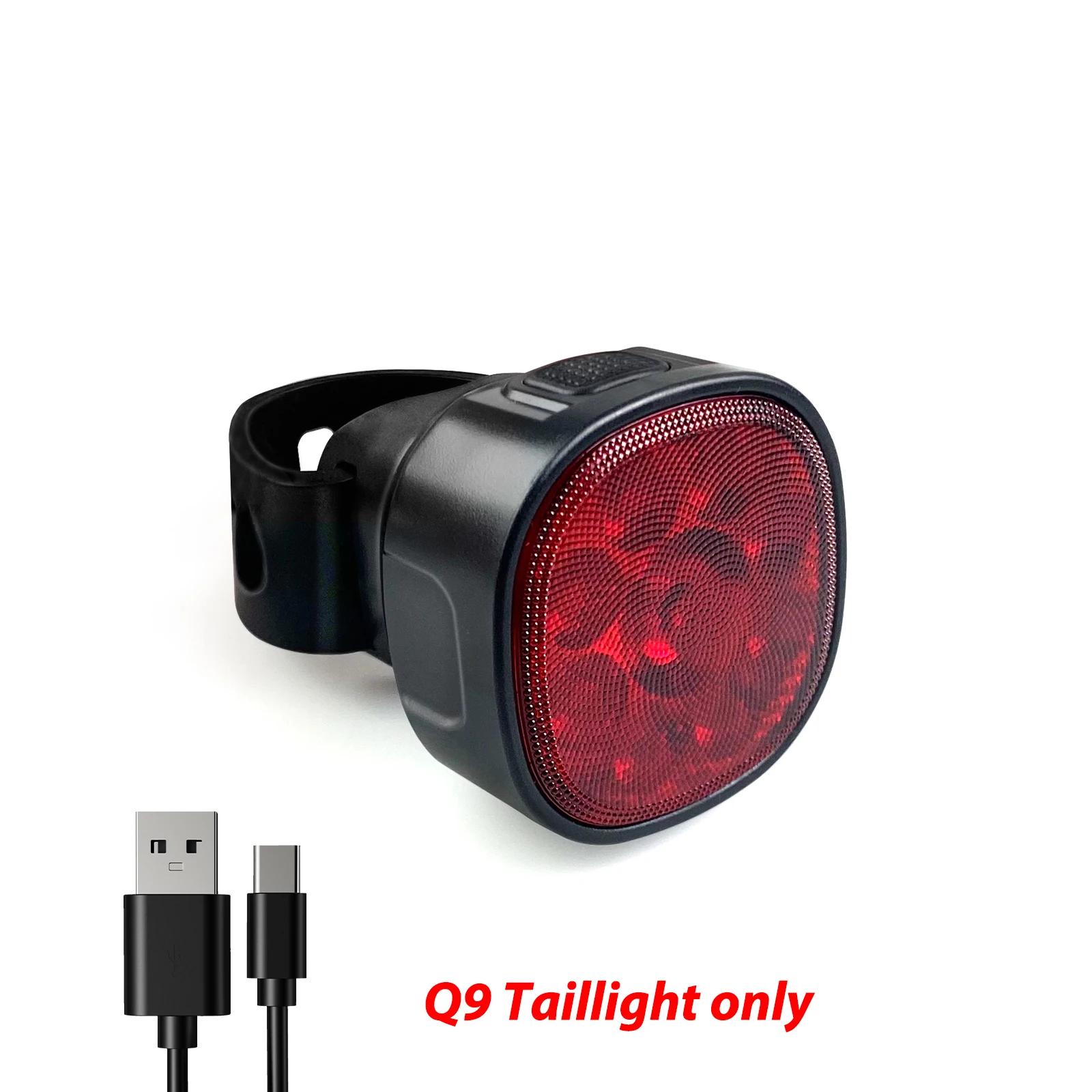 CYCLAMI Bike Light Rechargeable Waterproof Bicycle Front Light with Taillight Set Flashlight Bicycle Light Set Cycling LED Q9 Taillight